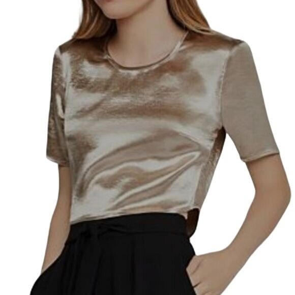 BCBGeneration womens Metallic Crop Top Size Medium nwt fair condition see pics - Picture 2 of 13